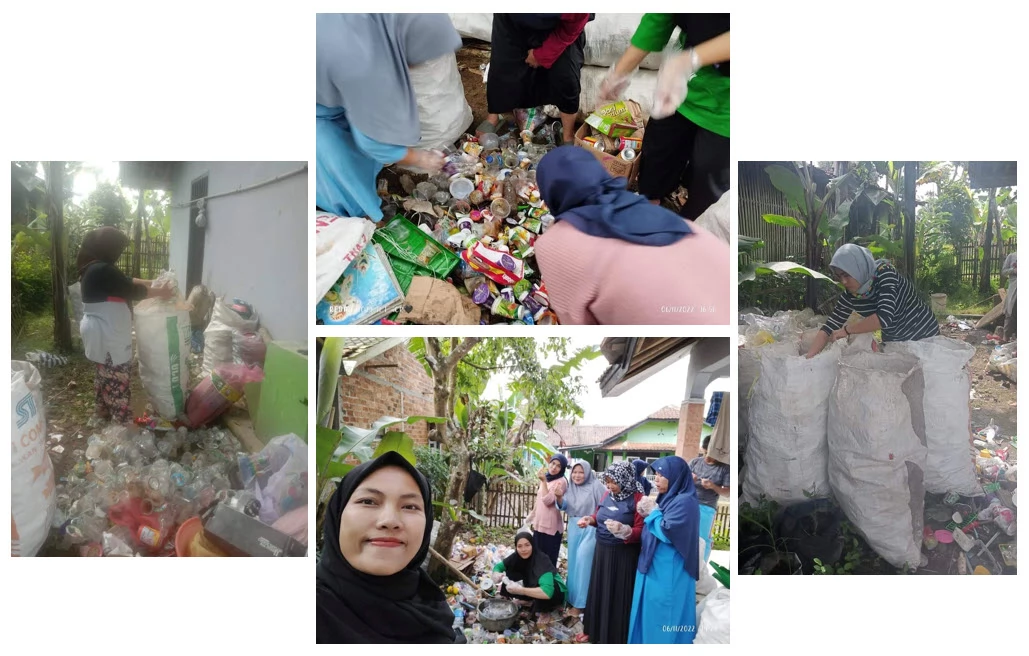 Kegiatan Pemilahan Sampah Anorganik oleh pengurus Bank Sampah Maggot